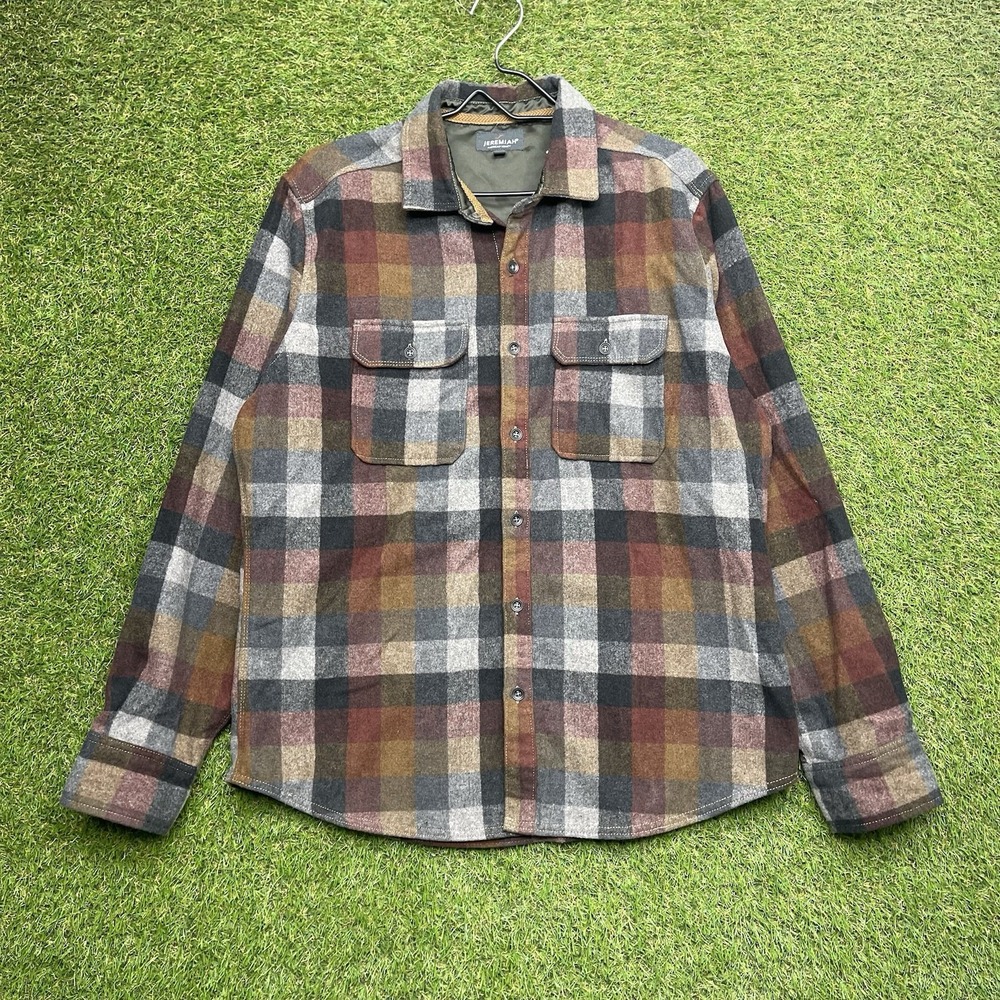 Jeremiah Wool Flannel Mens Medium Long Sleeve Button-Up Outdoor Workwear Casual